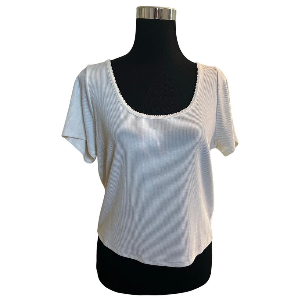 NWT Women's For You Only White Crop Top Size 1X